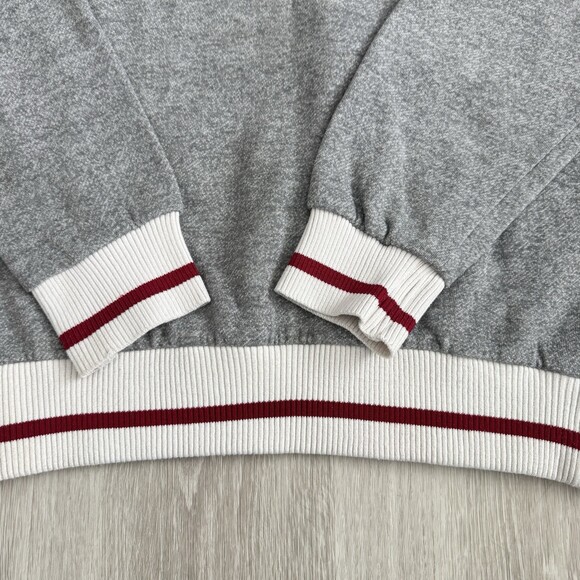Mountain Ridge Men's Small Crewneck Sweatshirt Heather Grey Varsity Stripe Trim - Picture 3 of 11